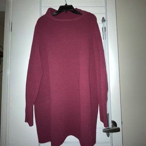 Medium Free People Long Tunic Sweater--Purple